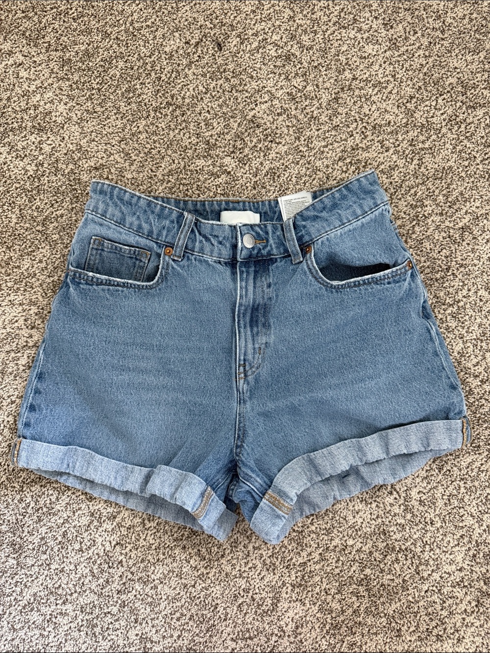 H&M High-Rise Blue Denim Shorts
